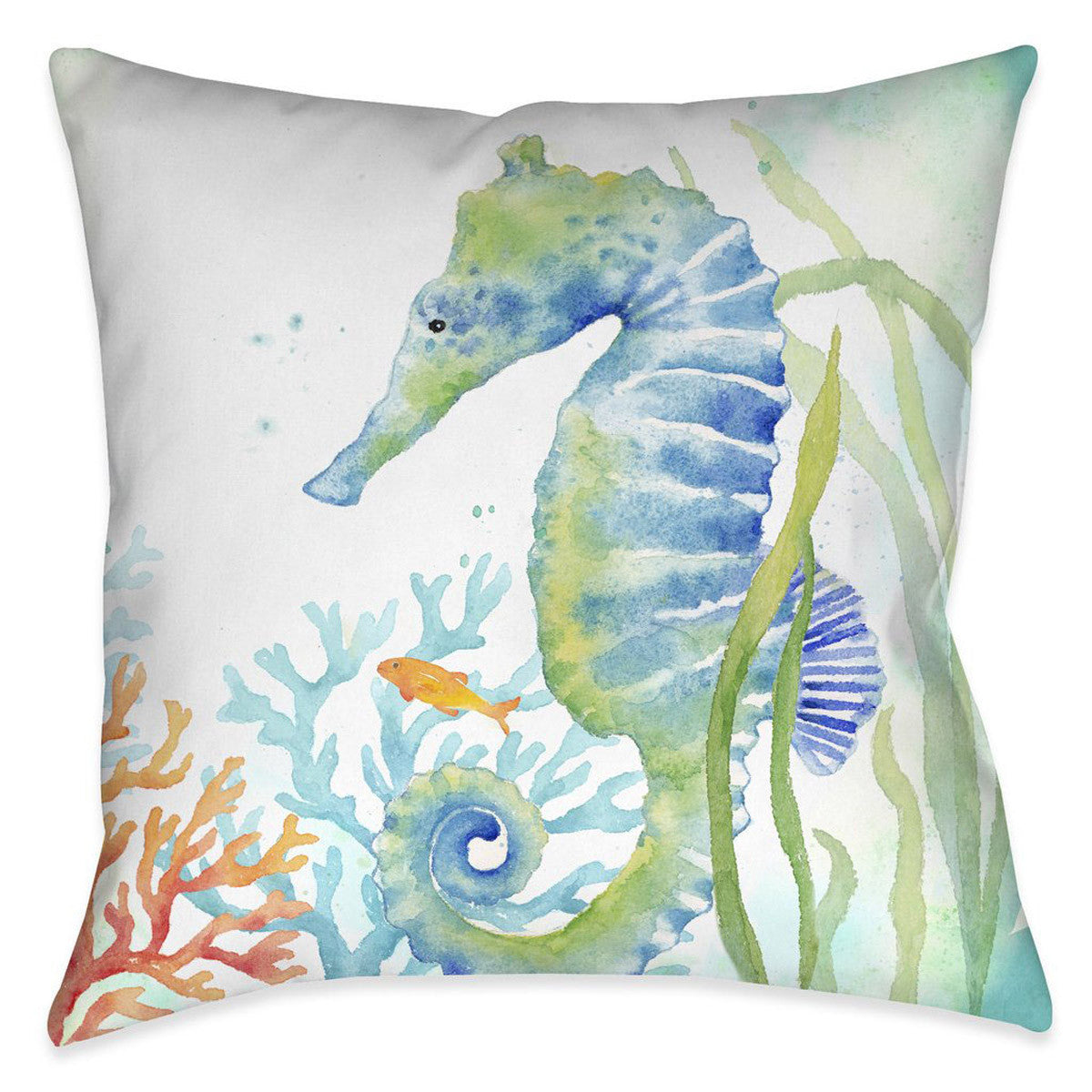 Swimming Seahorse 18 x 18 Indoor Pillow