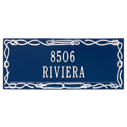 Sailor's Knot Address Plaque - Blue & White