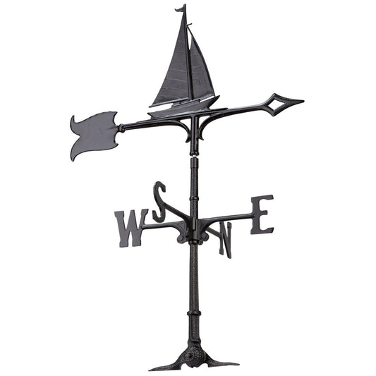 Black Sailboat Weathervane - 30 Inch