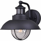 Portside Outdoor Motion Sensor Wall Sconce - Black - 10 Inch