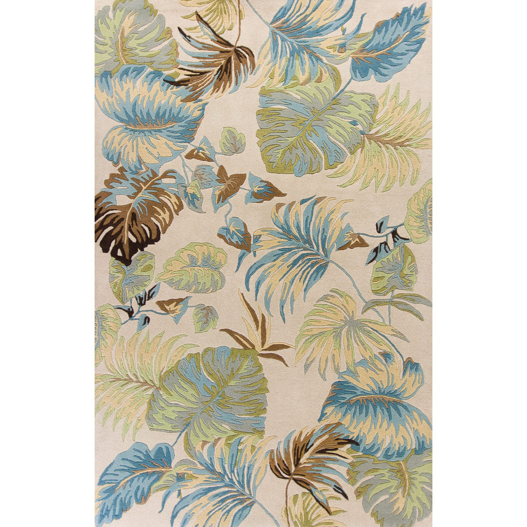 Havana Ivory and Blue Oasis Rug - 3 x 4