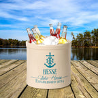 Anchor Lake House Personalized Crock - Sea Blue