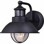Portside Outdoor Motion Sensor Wall Sconce - Black - 8 Inch