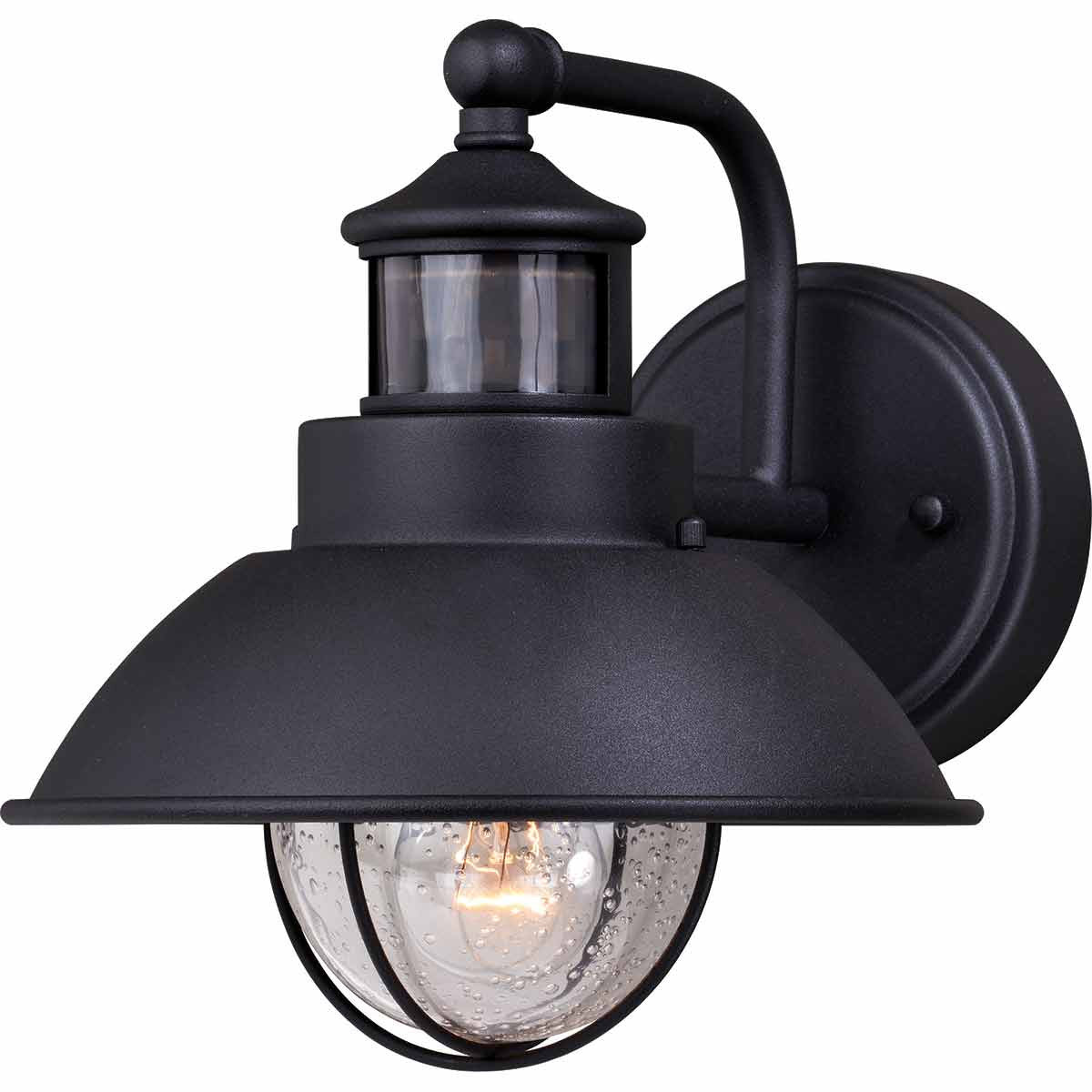Portside Outdoor Motion Sensor Wall Sconce - Black - 8 Inch