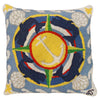 Four Whales Hooked Wool Pillow