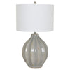 Ribbed Crackle Gray Table Lamp