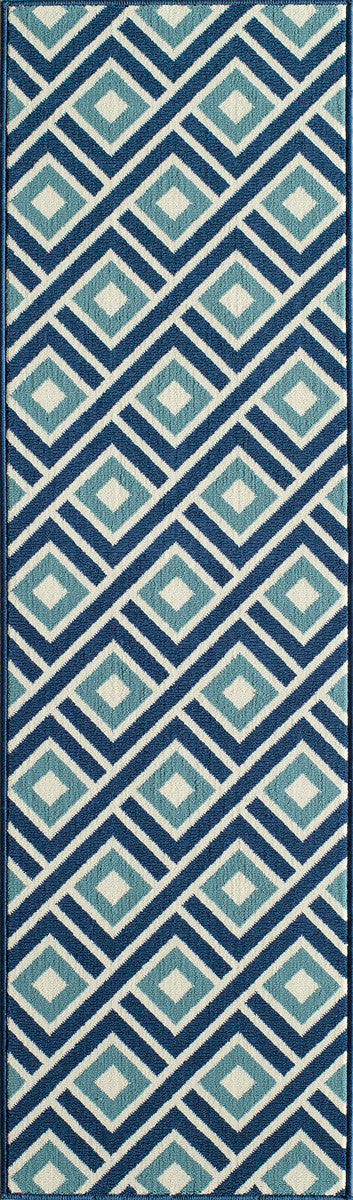 Baja Turkish Tile Blue Rug - 2 x 8
