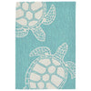 Turtle Time Blue Indoor/Outdoor Rug - 2 x 3
