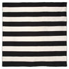 Sorrento Rugby Stripe Black Rug - 8 x 8