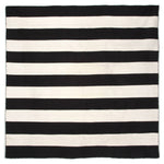 Sorrento Rugby Stripe Black Rug - 8 x 8