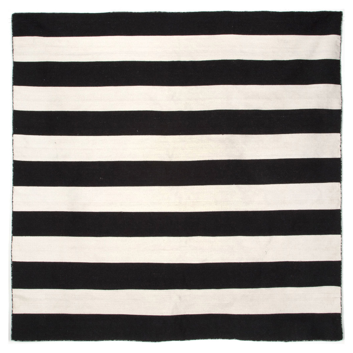 Sorrento Rugby Stripe Black Rug - 8 x 8
