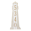 Large Lighthouse Vertical House Number Plaque - White & Gold