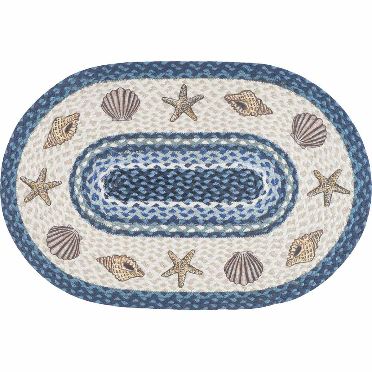 Shell & Starfish Braided Rug - 2 x 4