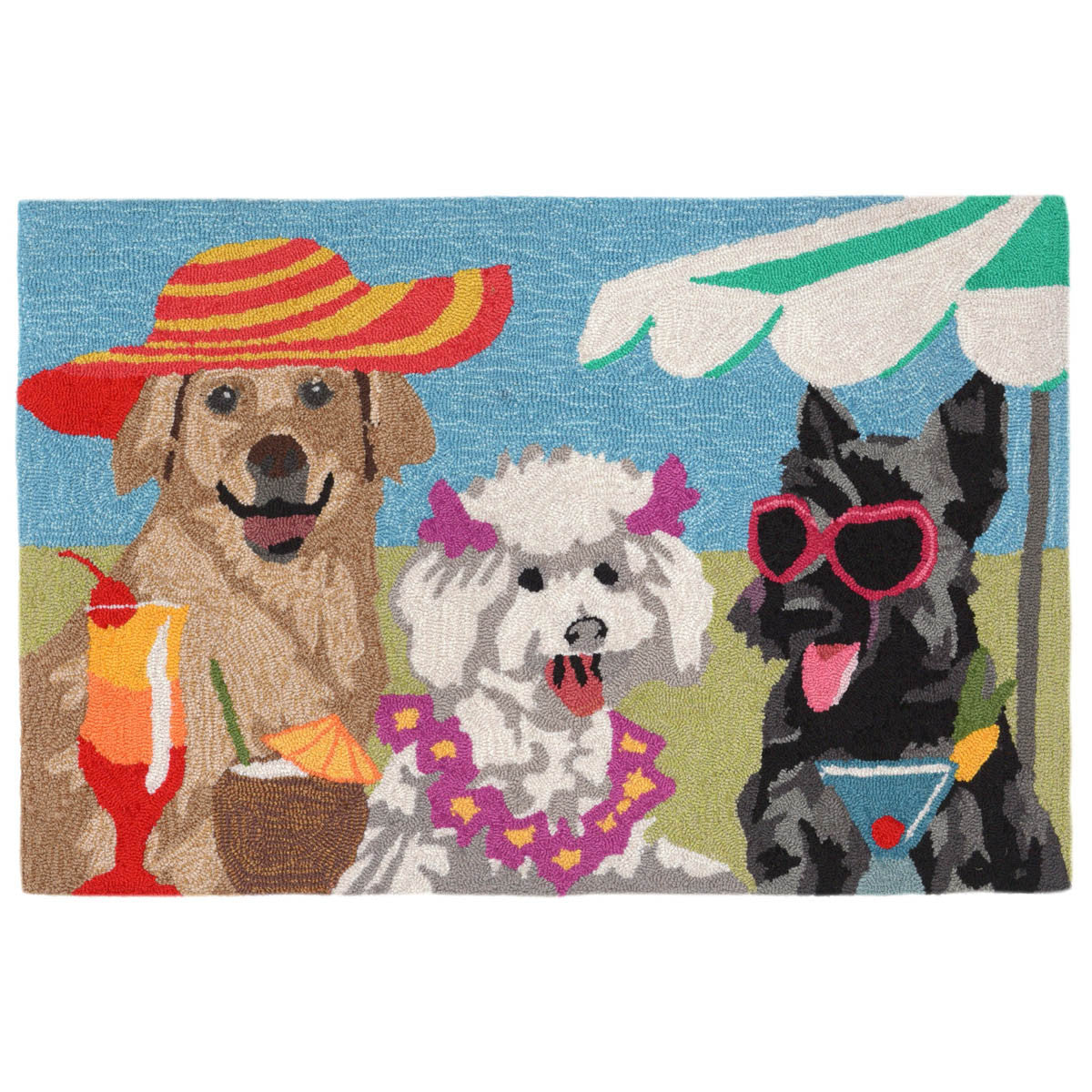 Beach Diva Dogs Indoor/Outdoor Rug - 3 x 4 - OUT OF STOCK UNTIL 09/30/2026