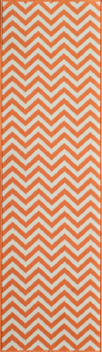 Baja Chevron Orange Rug - 2 x 8