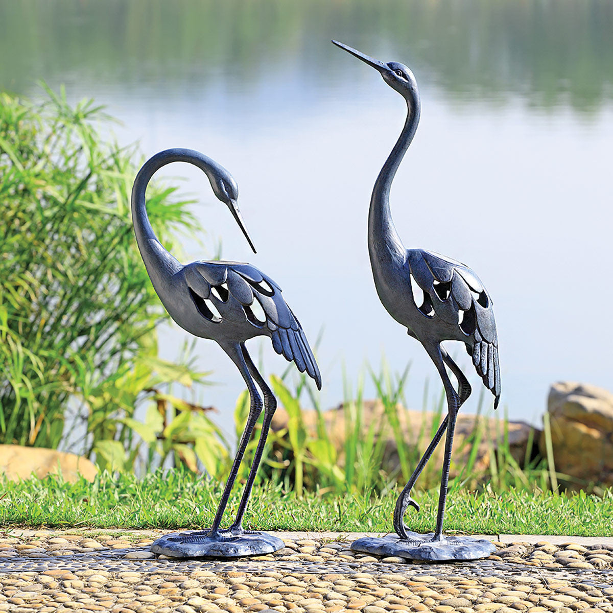 Standing Cranes LED Sculptures