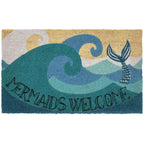 Mermaid Waves Coir Mat - 2 x 3 - OUT OF STOCK UNTIL 10/05/2026