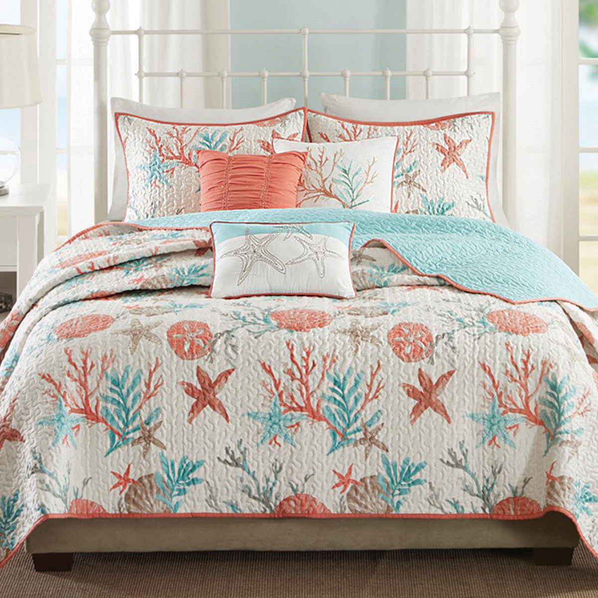 Seashell Bay 6 Piece Coverlet Quilt Bed Set - Full/Queen- SALE
