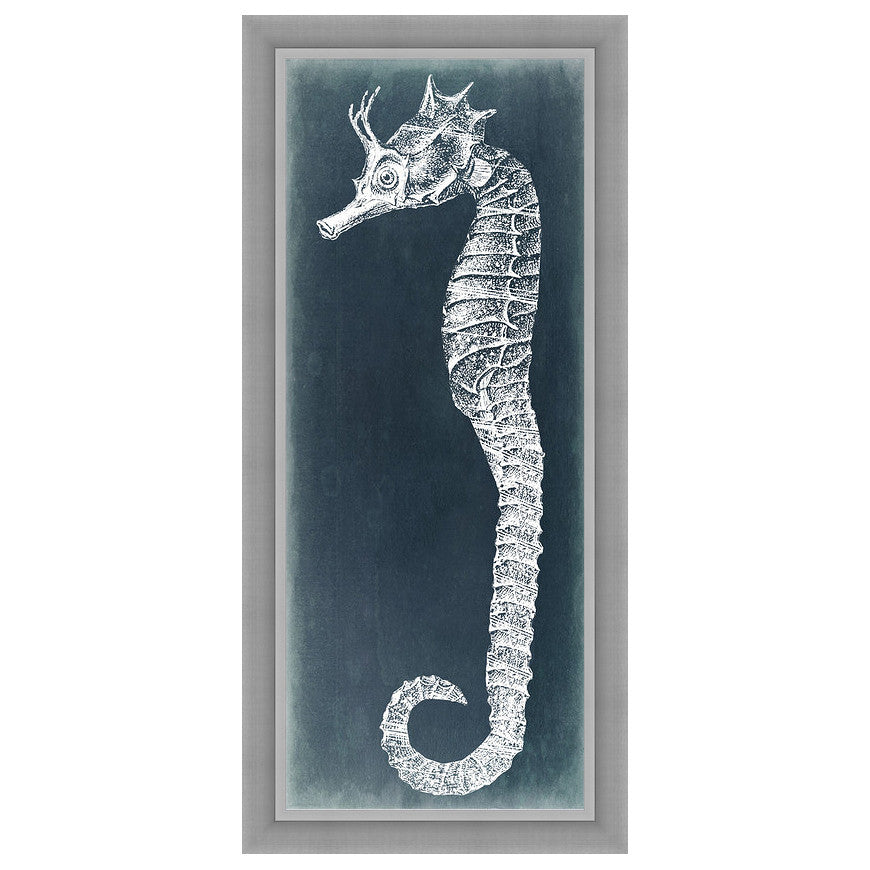 Azure Seahorse I Framed Print