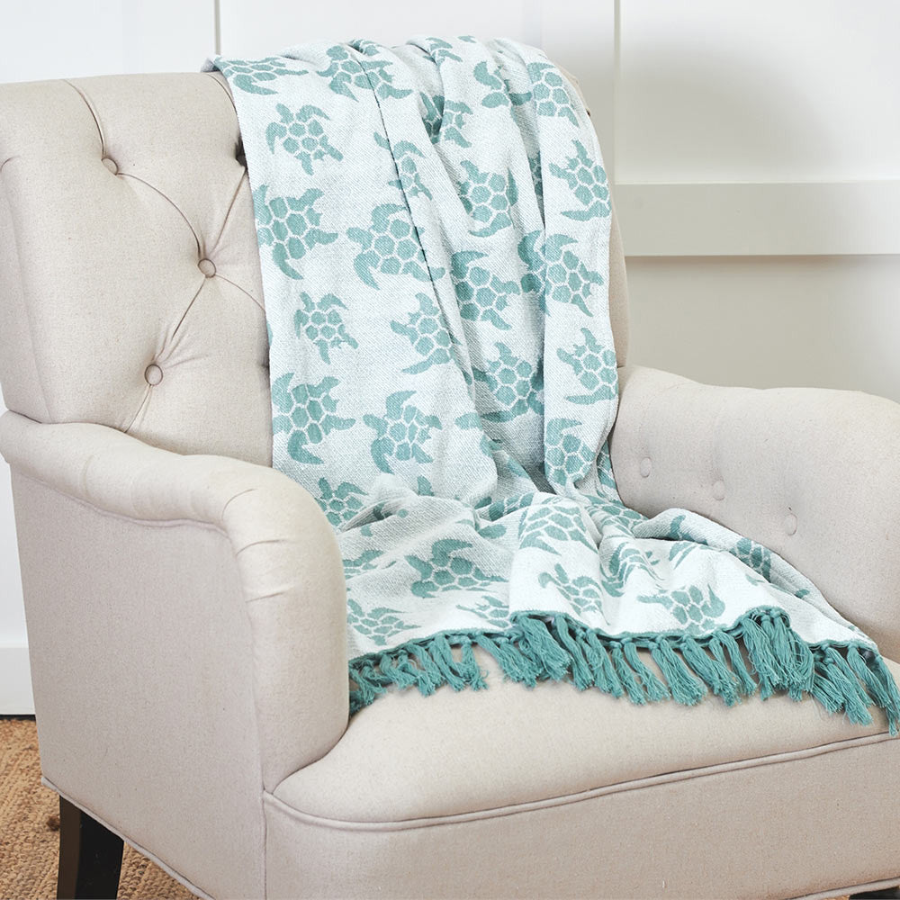 Siesta Key Turtle Chenille Throw