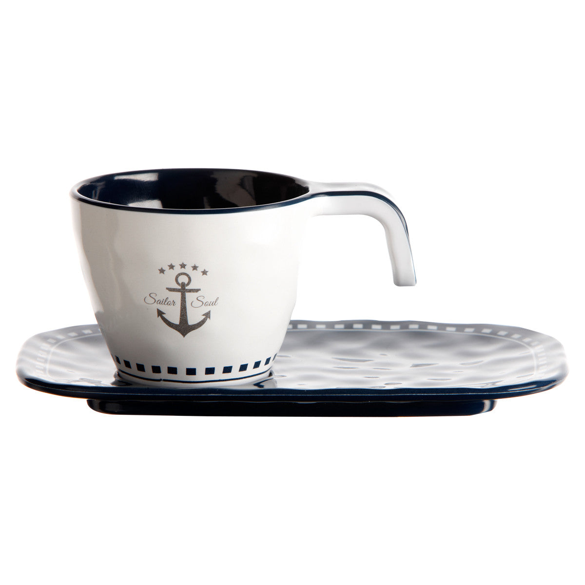 Anchor Cobalt Espresso Cup and Plate - Set of 6