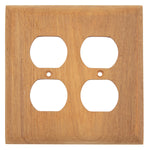 Teak Double Outlet Cover