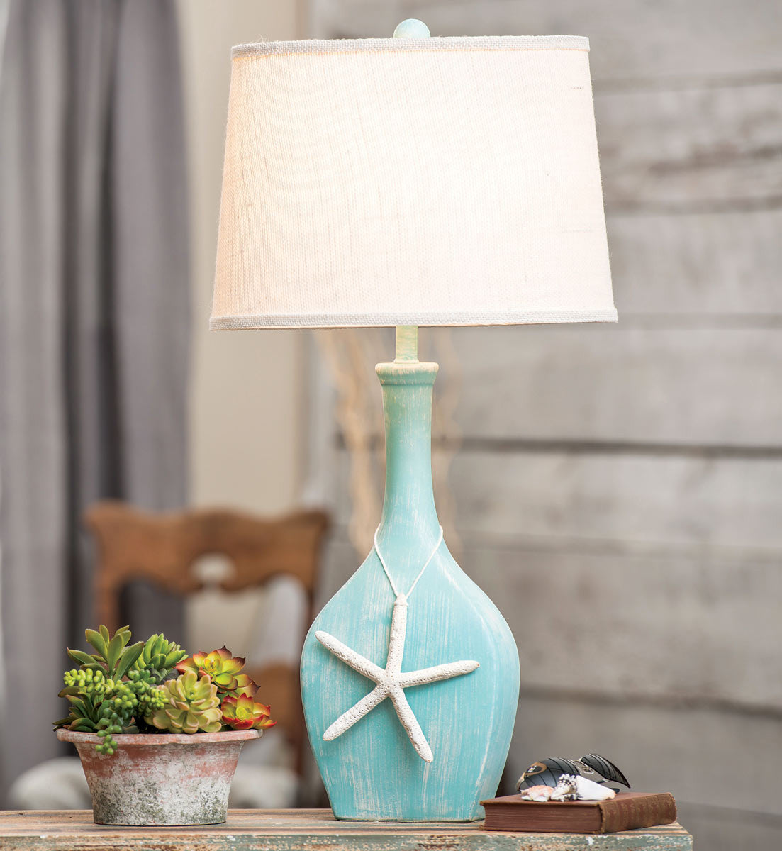 Aqua Starfish Table Lamp