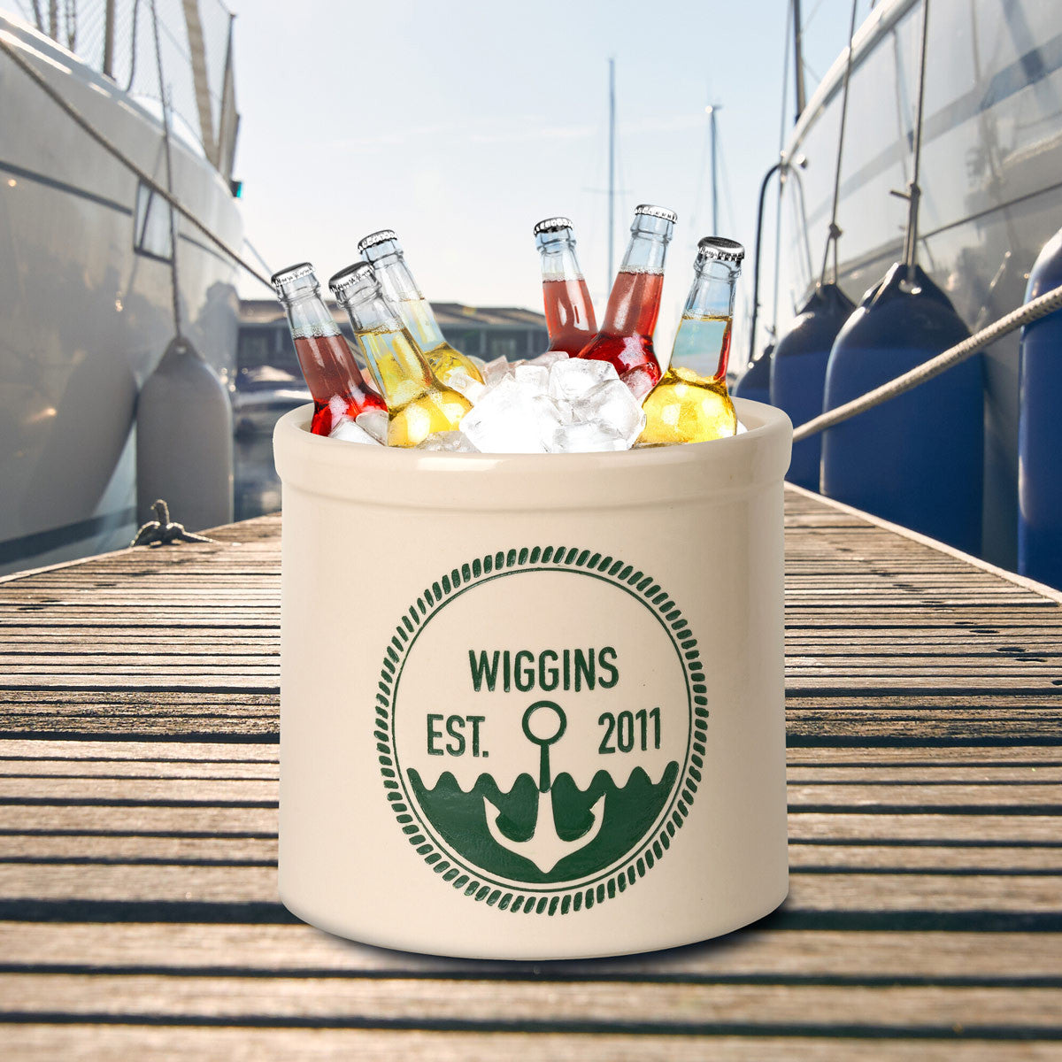 Anchor Personalized Established Crock - Green