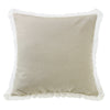 Tan Burlap Square Pillow with Lace
