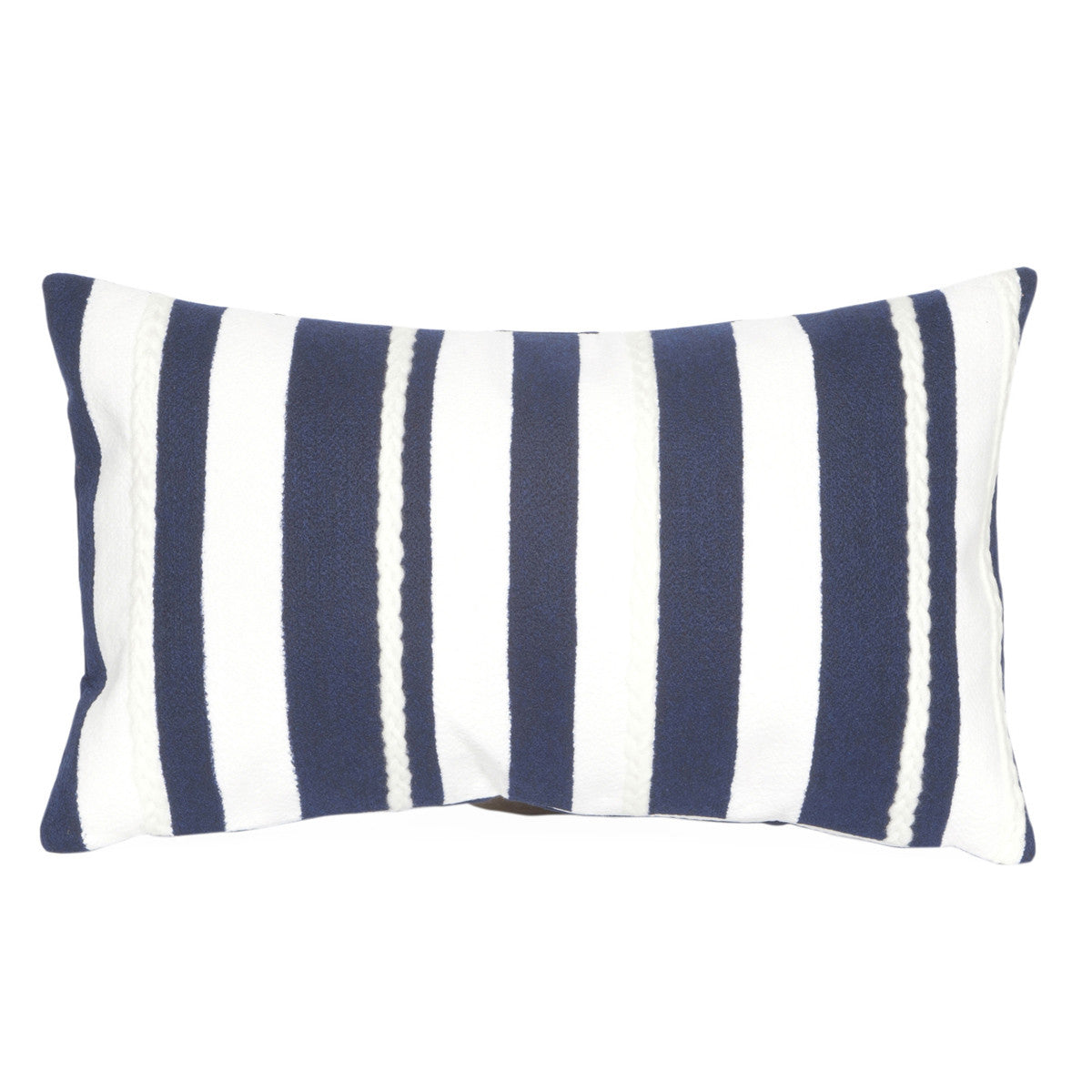 Navy and White Stripes Indoor/Outdoor Pillow - 12 x 20