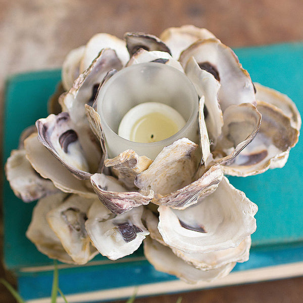 Oyster Shell Flower Votive Holder - OUT OF STOCK UNTIL 07/21/2026