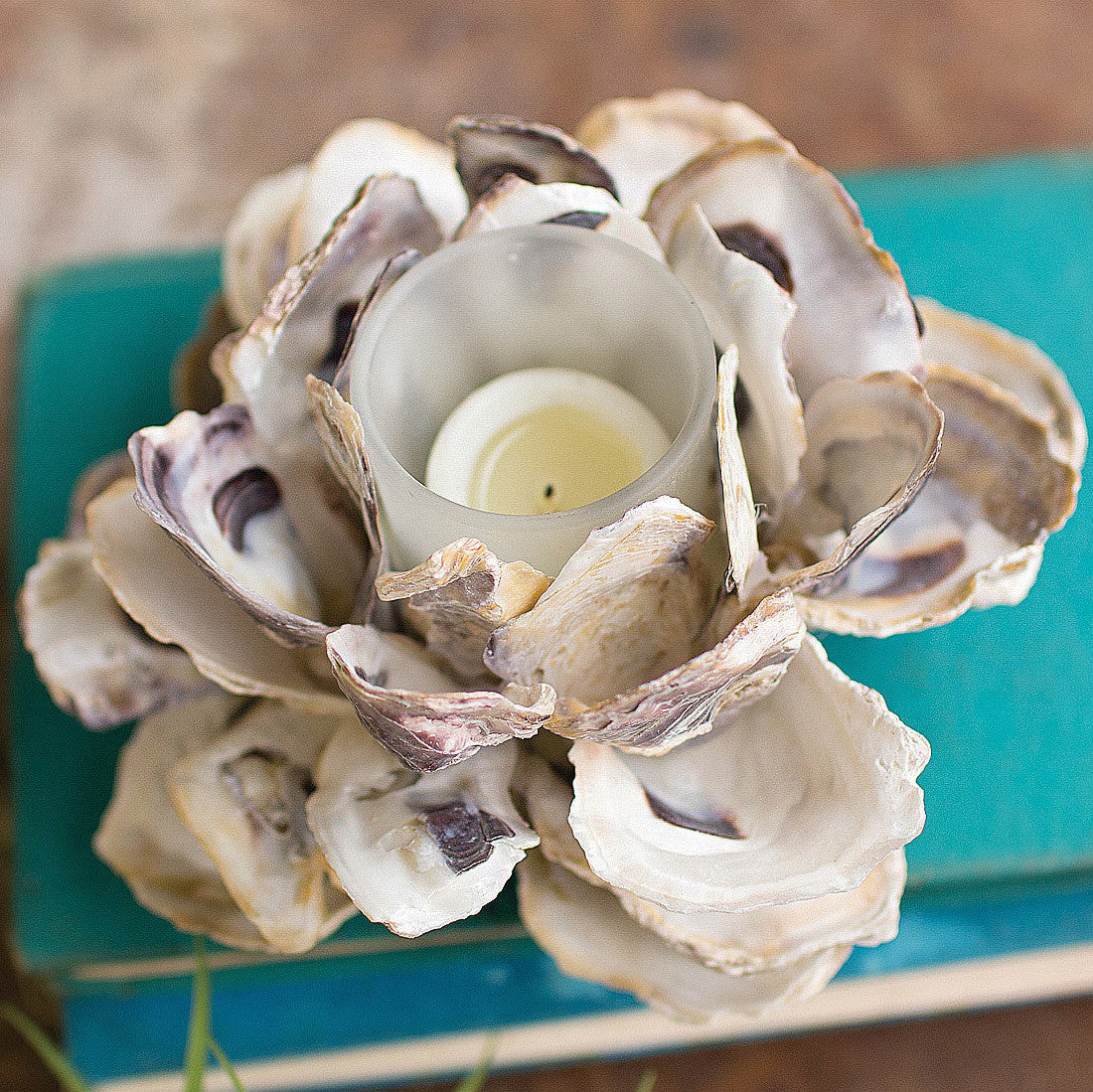 Oyster Shell Flower Votive Holder - OUT OF STOCK UNTIL 07/21/2026