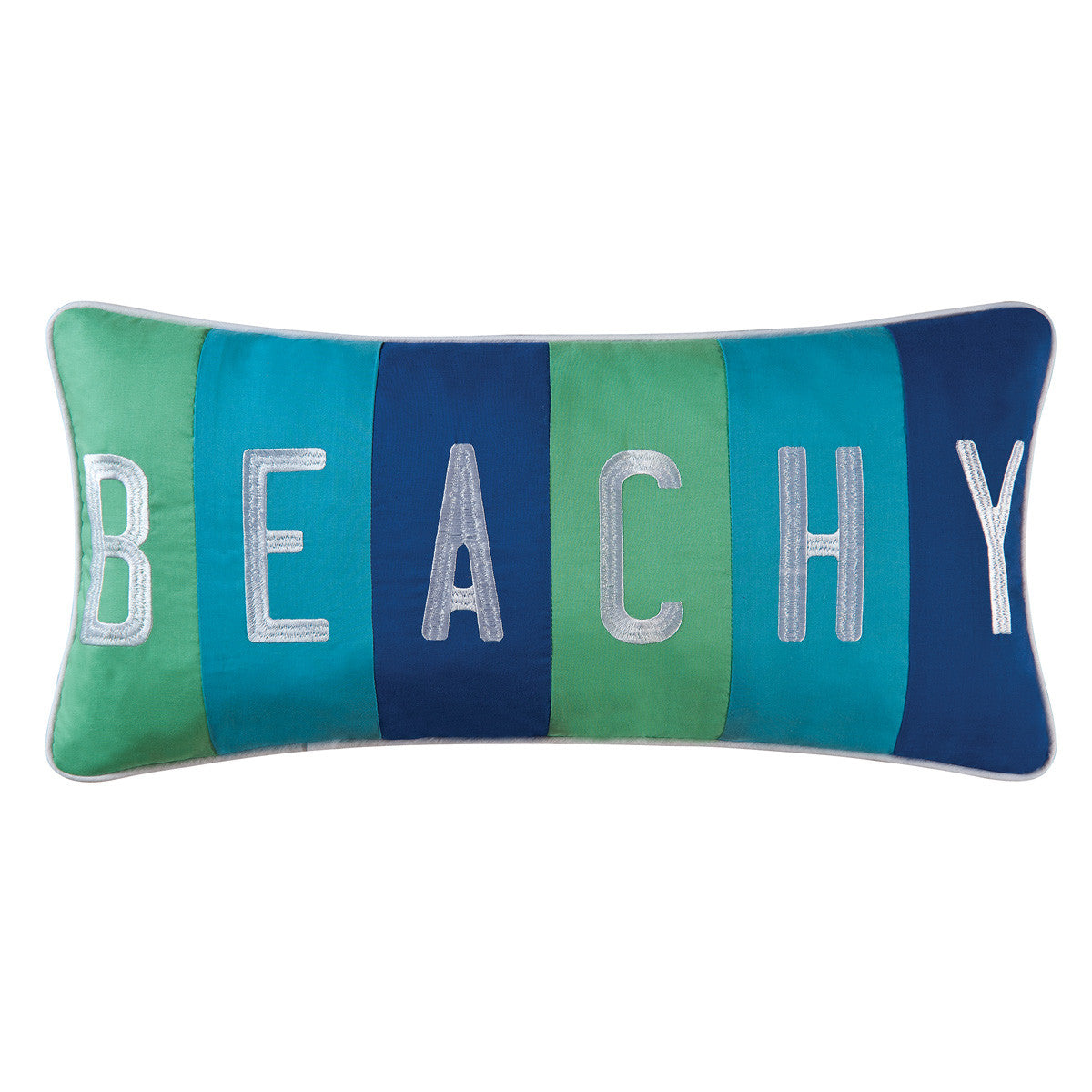 Beachy Embroidered Accent Pillow