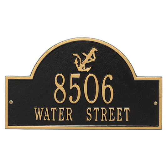 Anchor Arch Address Plaque - Black & Gold