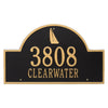 Sailboat Arch House Number Plaque - Black and Gold
