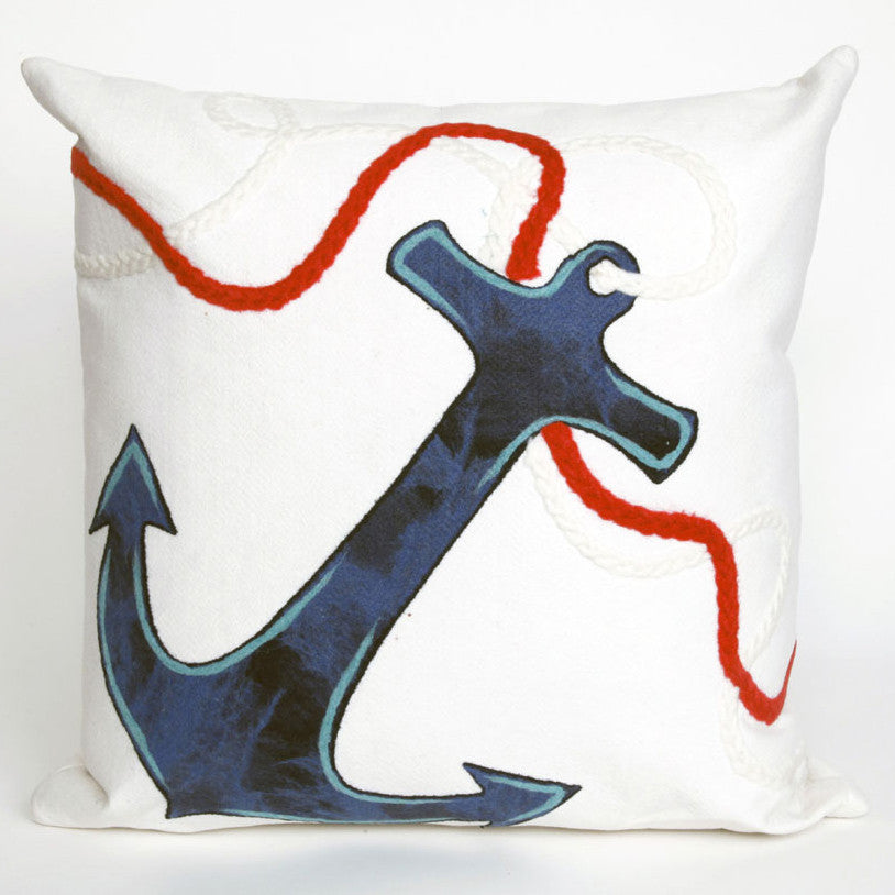 Anchor White Pillow - 20 x 20