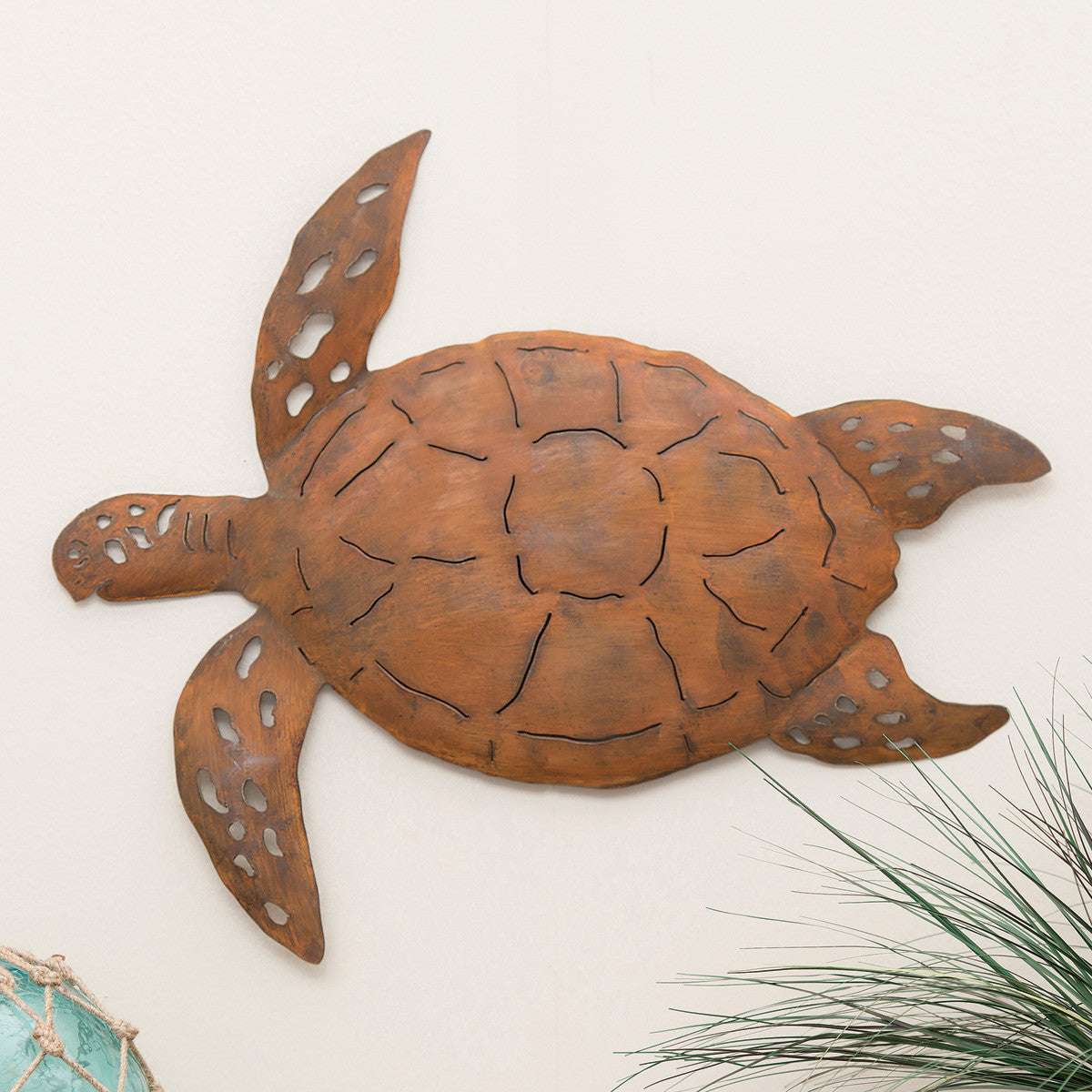 Oxidized Metal Sea Turtle Wall Art - Large - OUT OF STOCK UNTIL 07/10/2026