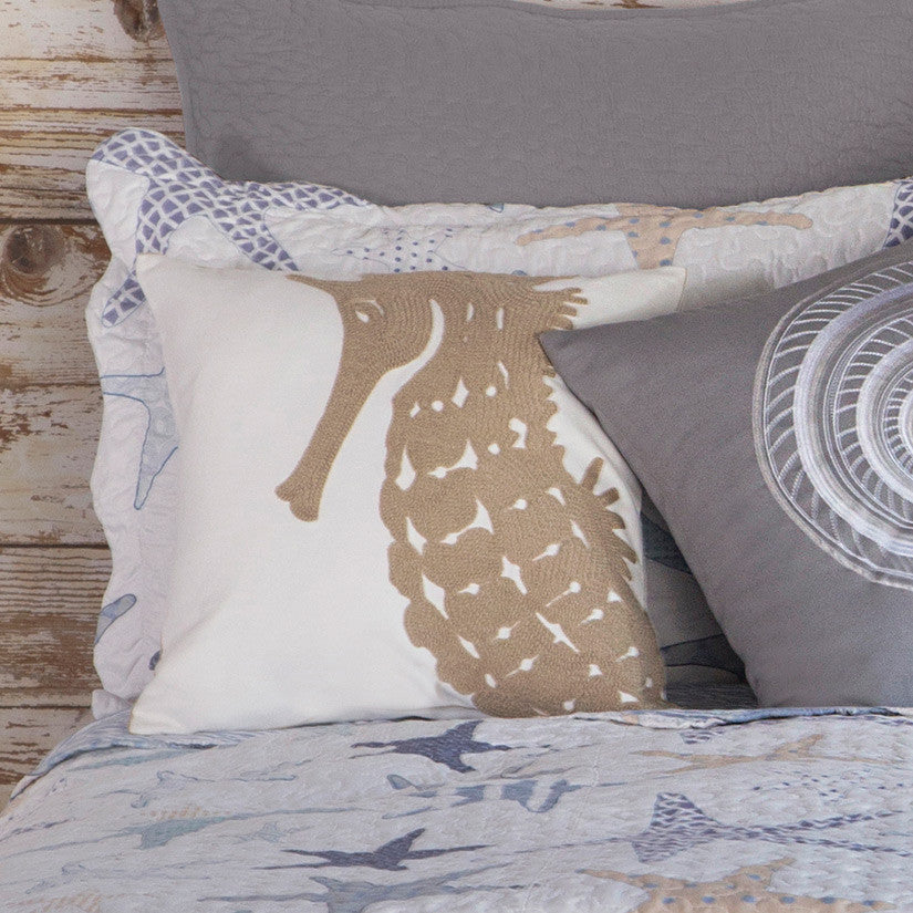 Seahorse Accent Pillow - 18 x 18 - OUT OF STOCK UNTIL 07/06/2026