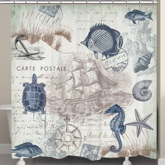 Carte Postale Shower Curtain - OUT OF STOCK UNTIL 12/11/2026