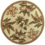 Sparta Ivory Tropical Oasis Rug - 8 Ft Round
