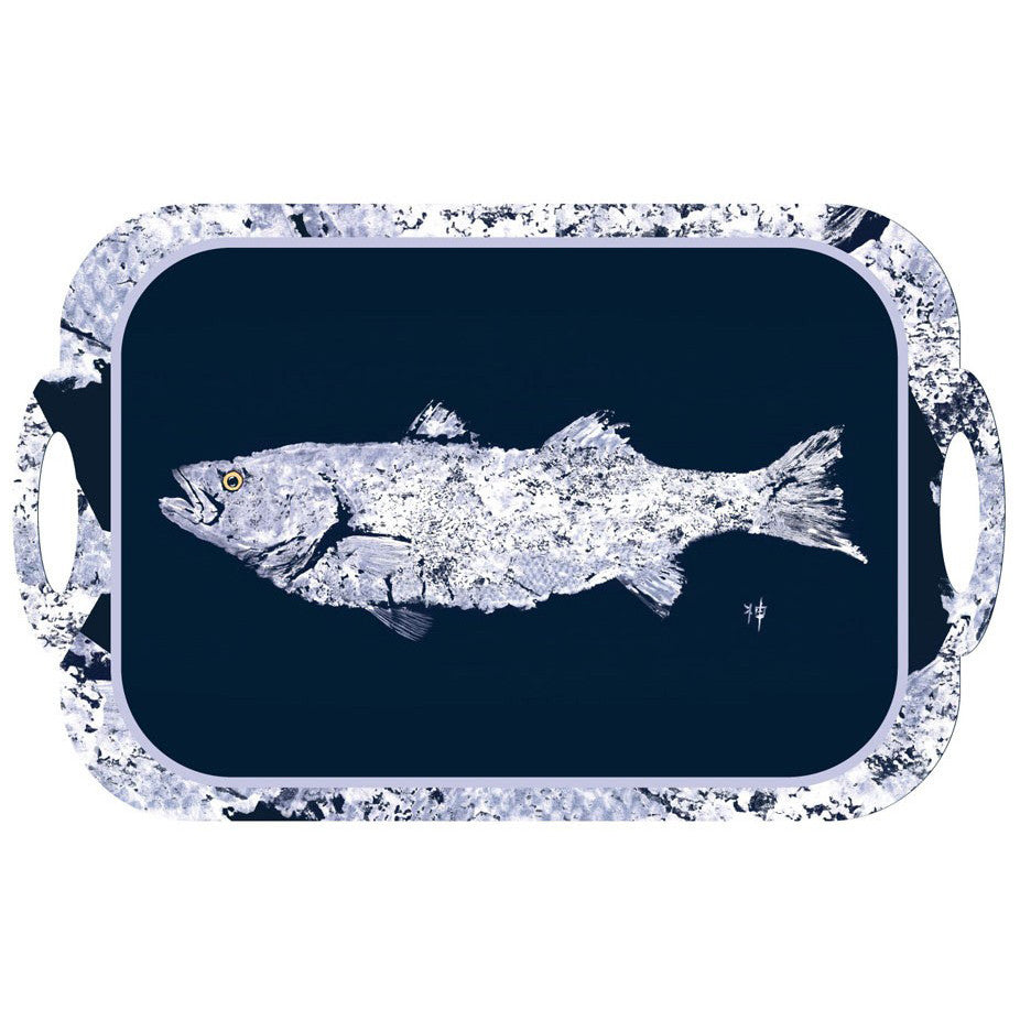 White Fish on Navy Tray