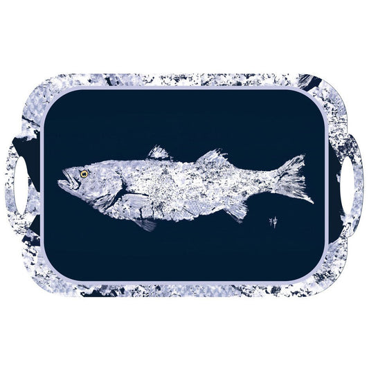 White Fish on Navy Tray