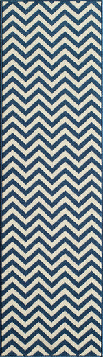 Baja Chevron Navy Rug - 2 x 8