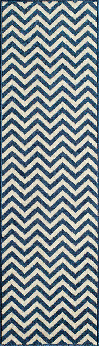 Baja Chevron Navy Rug - 2 x 8