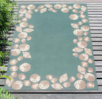 Serena Seashell Aqua Indoor/Outdoor Rug - 5 x 8