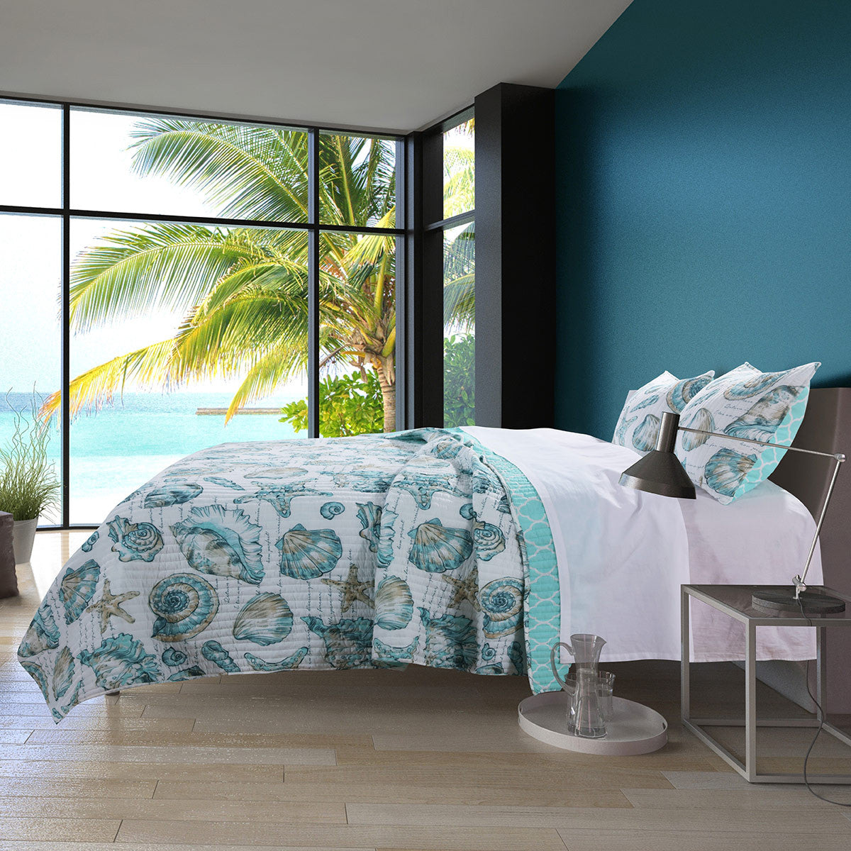 Seaside Memories 3 Piece Quilt Bed Set - Full/Queen