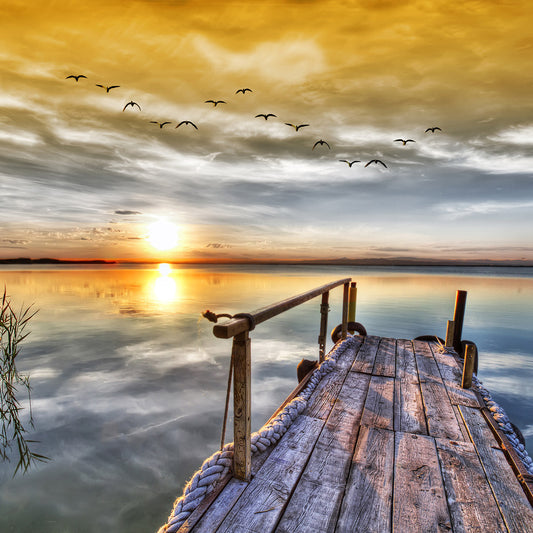 Pier at Sunset Canvas Art