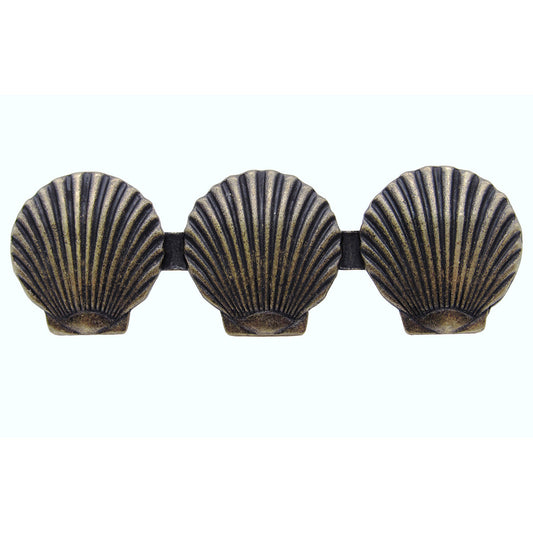 Scallop Shell Trio Pulls - Set of 2