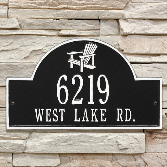 Black & White Personalized Adirondack Arch Plaque