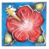 Mini Square Hibiscus Metal Wall Art